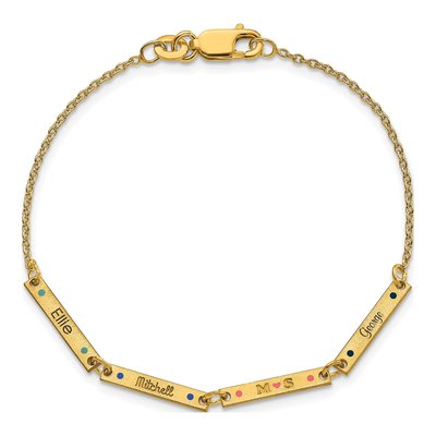 Gold-Plated Sterling Silver 4-Station Enameled Bracelet – view 4