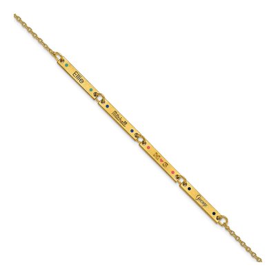 Gold-Plated Sterling Silver 4-Station Enameled Bracelet