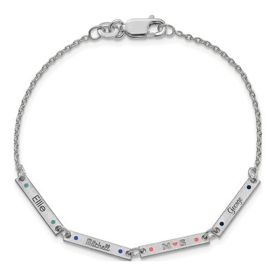 Sterling Silver 4-Station Enameled Bracelet – view 4
