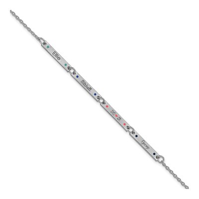 Sterling Silver 4-Station Enameled Bracelet