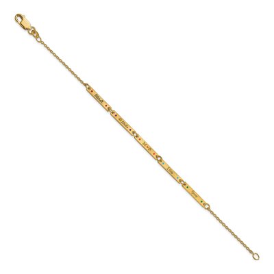Gold-Plated Sterling Silver 5-Station Enameled Bracelet – view 2