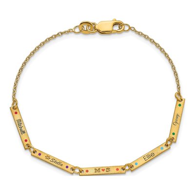Gold-Plated Sterling Silver 5-Station Enameled Bracelet – view 4