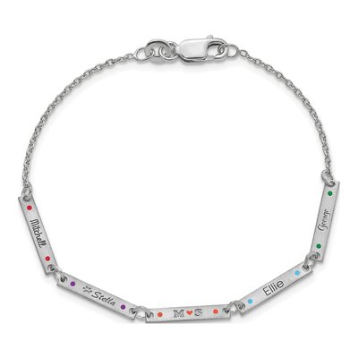 Sterling Silver Personalized 5-Station Bracelet – view 4