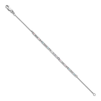 14K White Gold Personalized 5-Station Bracelet – view 2