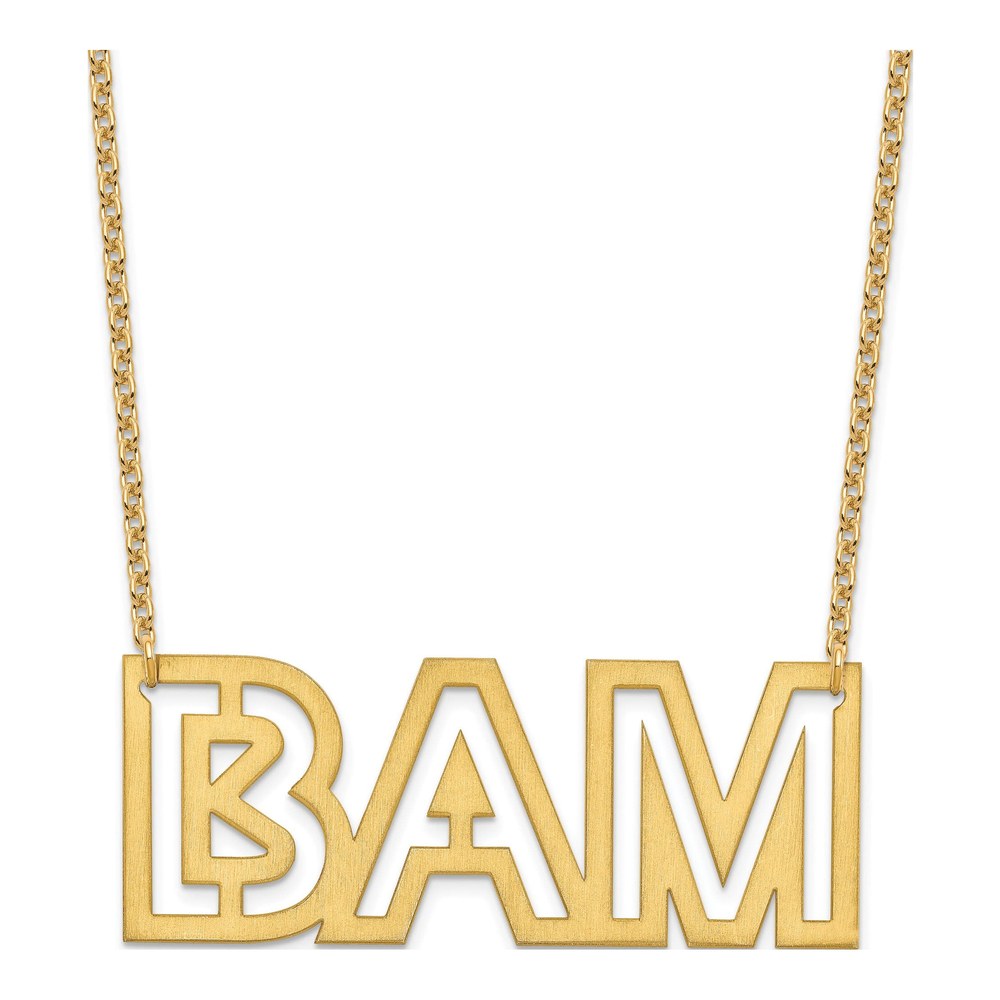 Gold-Plated Sterling Silver Personalized 3-Letter Necklace