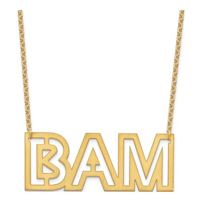 Gold-Plated Sterling Silver Personalized 3-Letter Necklace