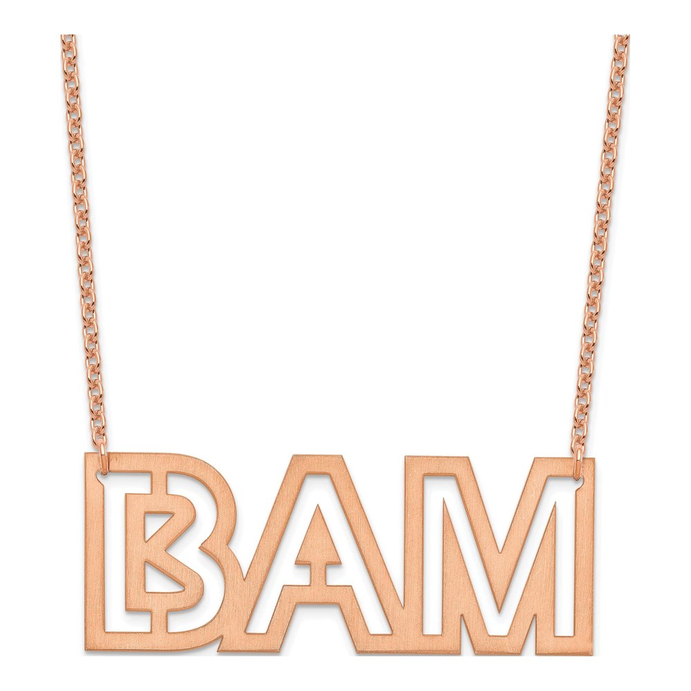 Rose Gold-Plated Sterling Silver Personalized 3-Letter Initial Necklace