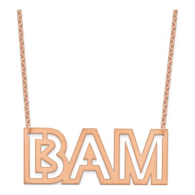 Rose Gold-Plated Sterling Silver Personalized 3-Letter Initial Necklace