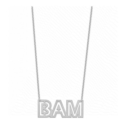 Sterling Silver Large 3-Letter Initial Necklace – view 2