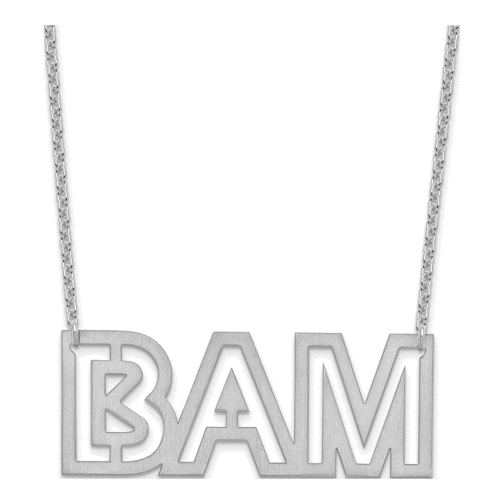 Sterling Silver Large 3-Letter Initial Necklace