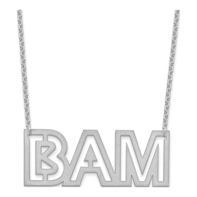 Sterling Silver Large 3-Letter Initial Necklace