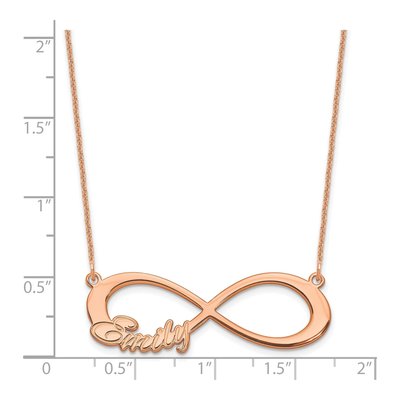 14K Rose Gold Personalized Name Infinity Necklace – view 2