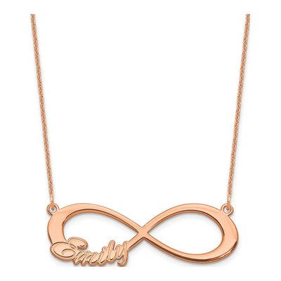 14K Rose Gold Personalized Name Infinity Necklace