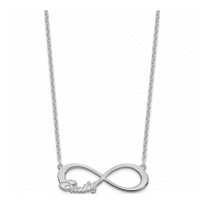 Sterling Silver Personalized Name Infinity Necklace – view 2