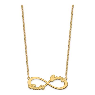 Gold-Plated Sterling Silver Personalized 2-Name Infinity Necklace – view 2