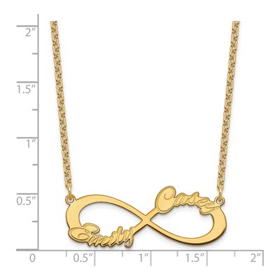 Gold-Plated Sterling Silver Personalized 2-Name Infinity Necklace – view 3