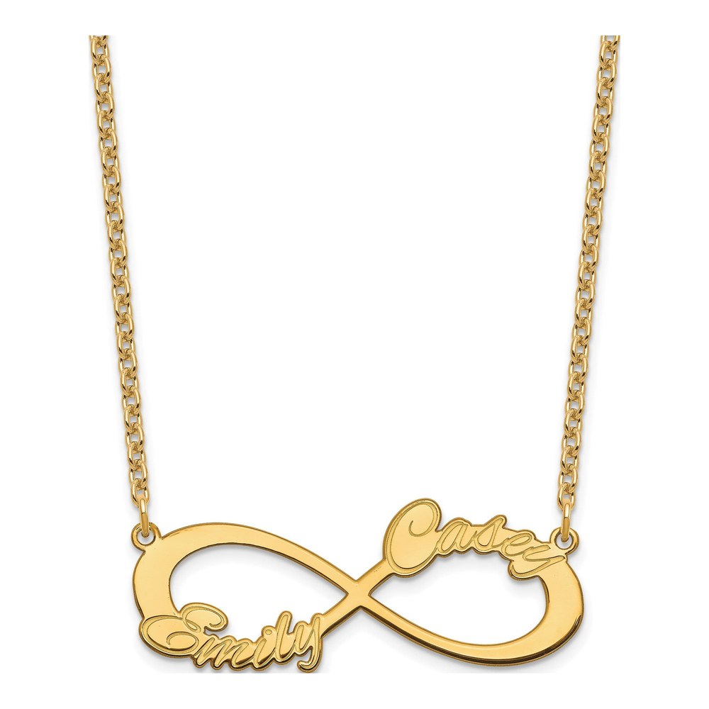 Gold-Plated Sterling Silver Personalized 2-Name Infinity Necklace