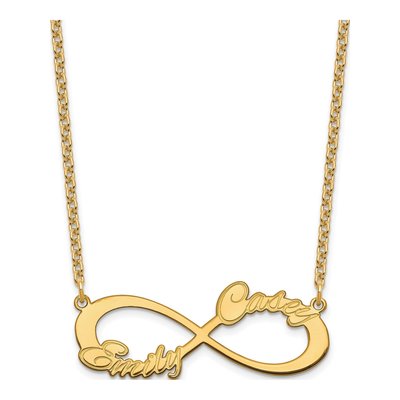 Gold-Plated Sterling Silver Personalized 2-Name Infinity Necklace