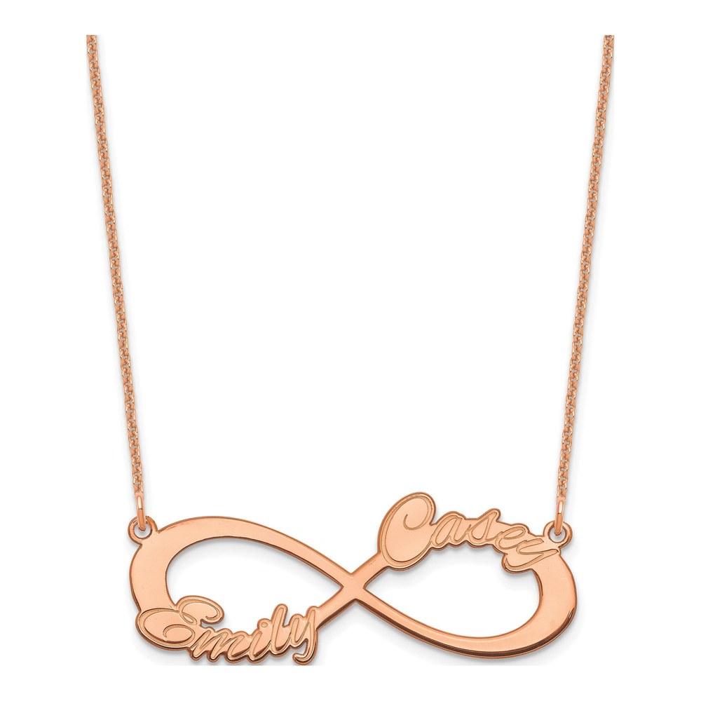 14K Rose Gold Personalized 2-Name Infinity Necklace