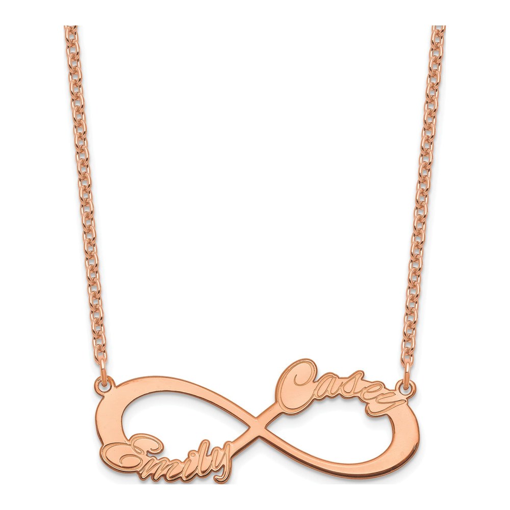 Rose Gold-Plated Sterling Silver Personalized 2-Name Infinity Necklace