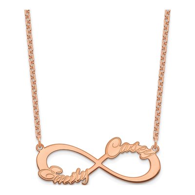 Rose Gold-Plated Sterling Silver Personalized 2-Name Infinity Necklace