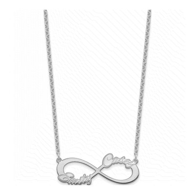 Sterling Silver Personalized 2-Name Infinity Necklace – view 2