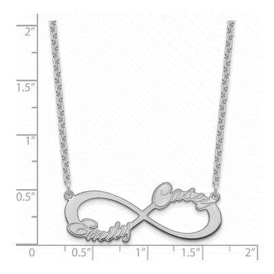Sterling Silver Personalized 2-Name Infinity Necklace – view 3