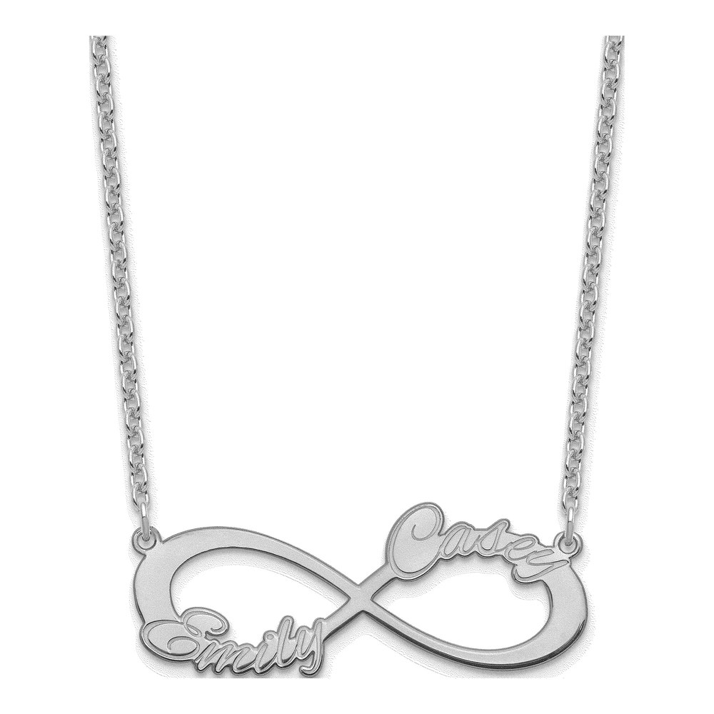 Sterling Silver Personalized 2-Name Infinity Necklace
