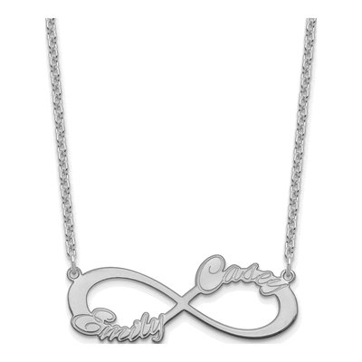 Sterling Silver Personalized 2-Name Infinity Necklace