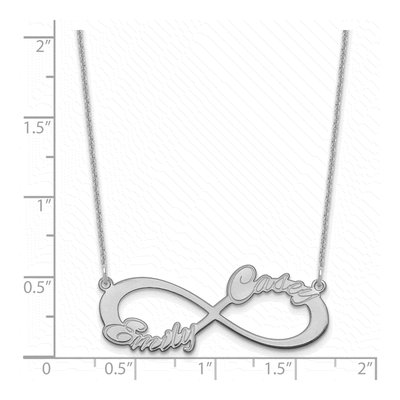 14K White Gold Personalized 2-Name Infinity Necklace – view 3