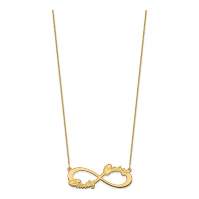 14K Yellow Gold Personalized 2-Name Infinity Necklace – view 2