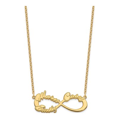 Gold-Plated Sterling Silver Personalized 3-Name Infinity Necklace – view 2
