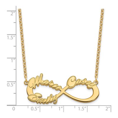 Gold-Plated Sterling Silver Personalized 3-Name Infinity Necklace – view 3