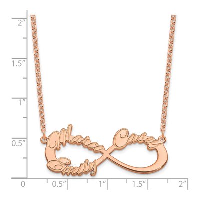 Rose Gold-Plated Sterling Silver Personalized 3-Name Infinity Necklace – view 2