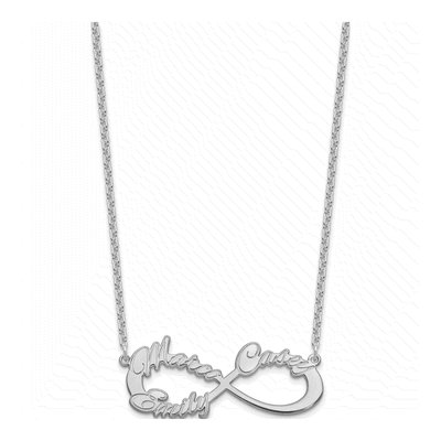 Sterling Silver Personalized 3-Name Infinity Necklace – view 2