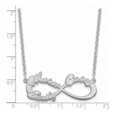 Sterling Silver Personalized 3-Name Infinity Necklace – view 3