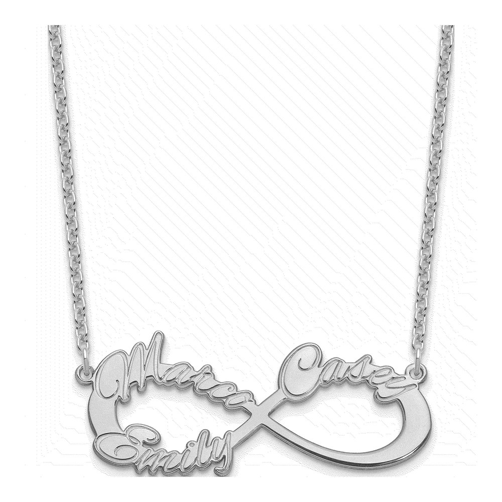 Sterling Silver Personalized 3-Name Infinity Necklace