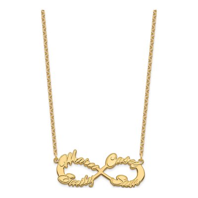Gold-Plated Sterling Silver Personalized 4-Name Infinity Necklace – view 2