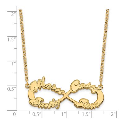 Gold-Plated Sterling Silver Personalized 4-Name Infinity Necklace – view 3