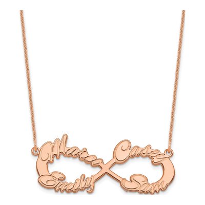 14K Rose Gold 4-Name Infinity Necklace
