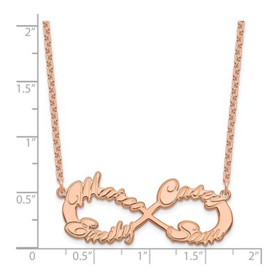 Rose Gold-Plated Sterling Silver Personalized 4-Name Infinity Necklace – view 2