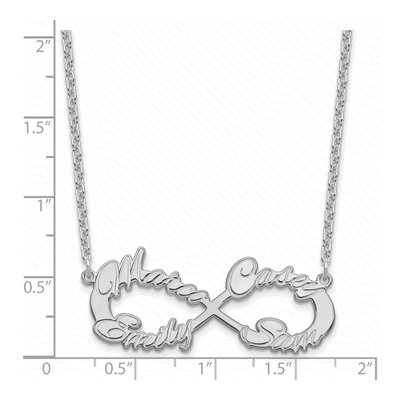 Sterling Silver Personalized 4-Name Infinity Necklace – view 3