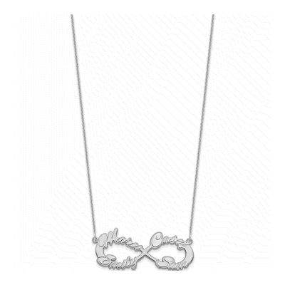 14K White Gold 4-Name Infinity Necklace – view 2