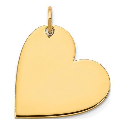 Gold-Plated Sterling Silver Blank Heart Charm