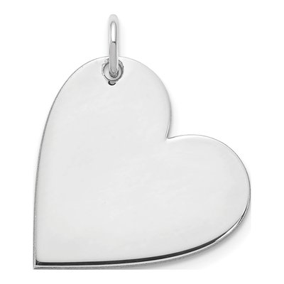 14K White Gold Blank Heart Charm