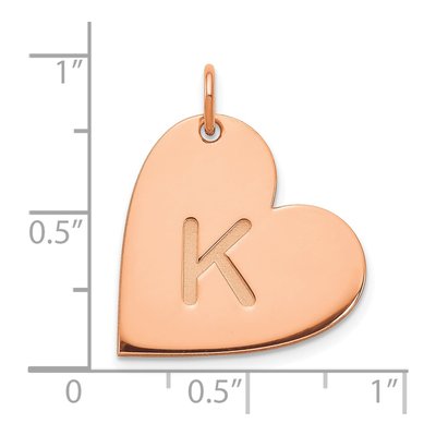 14K Rose Gold Initial Heart Charm – view 2