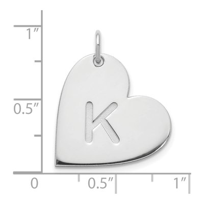 Sterling Silver Personalized Initial Heart Charm – view 2