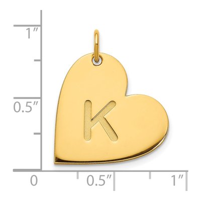 14K Yellow Gold Personalized Initial Heart Charm – view 2