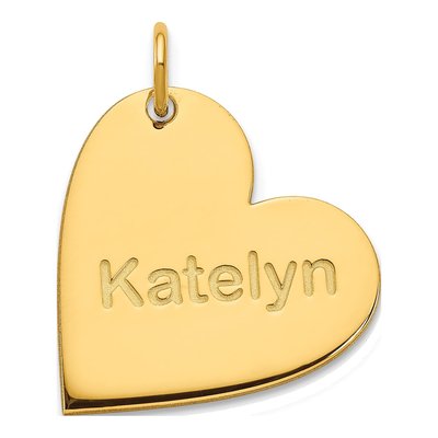 Gold-Plated Sterling Silver Personalized Heart Charm