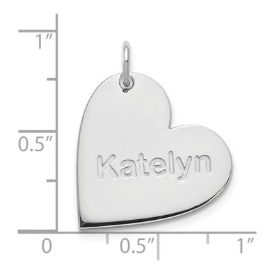 14K White Gold Personalized Heart Name Charm – view 2